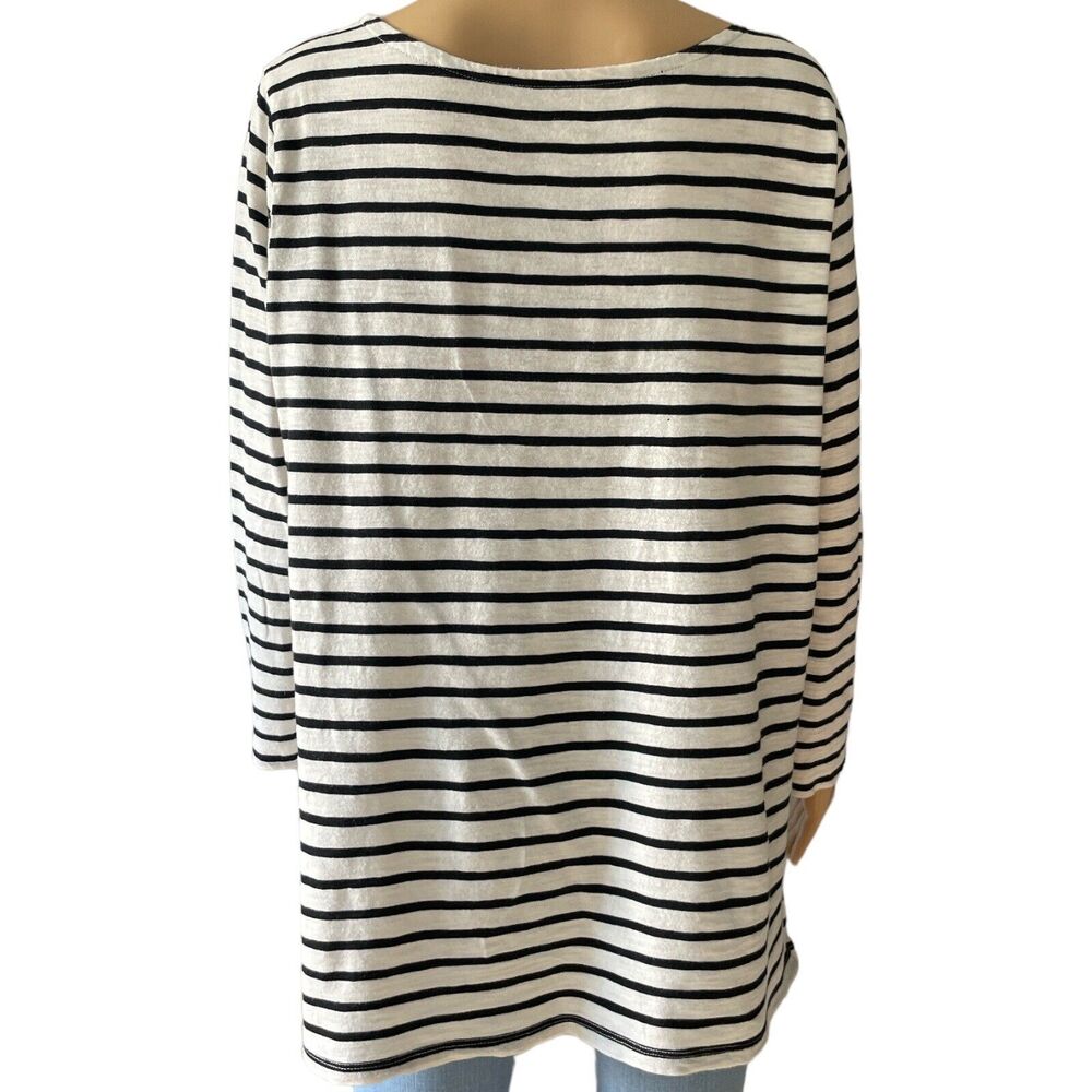Old Navy Luxe Top Women's Black White Long Sleeve Casual Knit SZ/XL - Picture 3 of 6